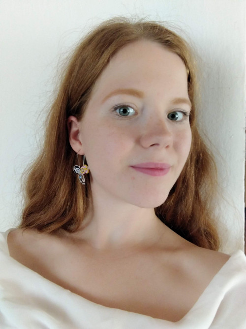 Asymetrické soutache náušnice — foto 2