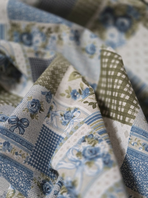 Látka - "venkovský patchwork modrý" — foto 5