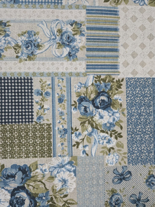 Látka - "venkovský patchwork modrý" — foto 3