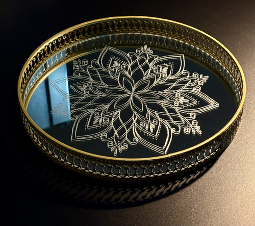 Podnos se zrcadlovým dnem - mandala — foto 2