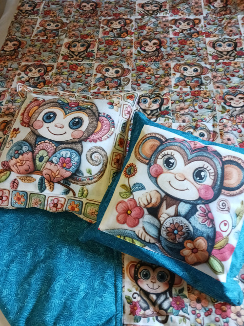 Patchworková deka s opičkou — foto 5