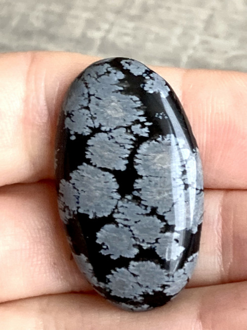 Obsidián vločkový- kabošon, ovál, 20 Ct. — foto 2
