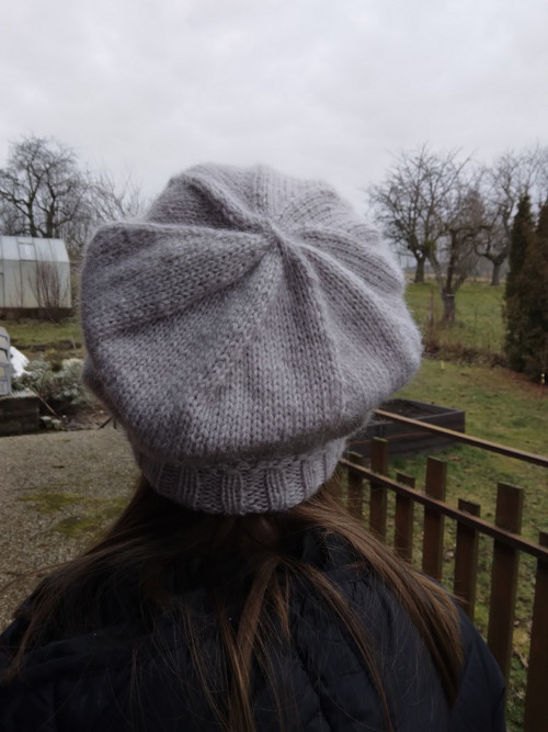 Čepice - baretka - šedá ANGORA — foto 3
