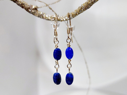 "NALI" náušnice GOLD FILLED lápis lazuli — foto 2