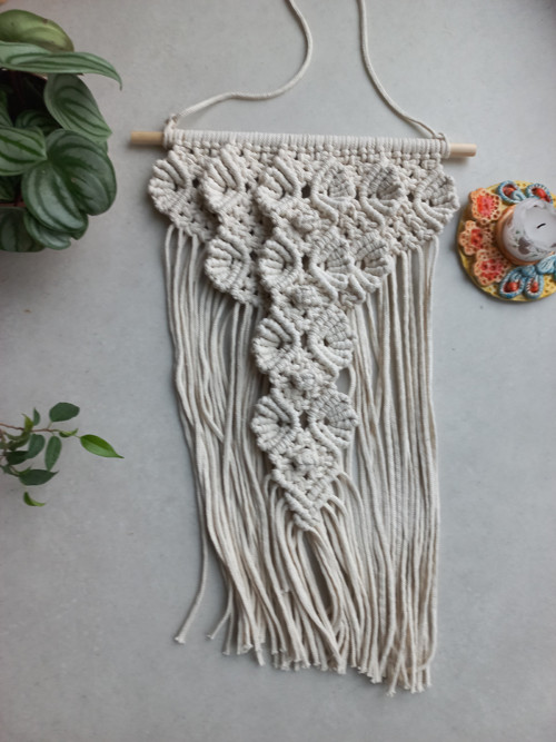 Macramé na zeď s kytičkami — foto 2
