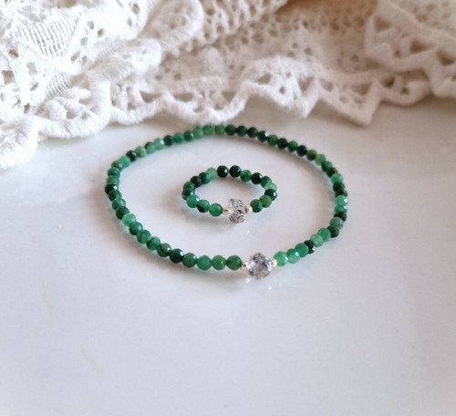 Diamant Pakimer*verdit*jihoafrický nefrit*prsten — foto 5