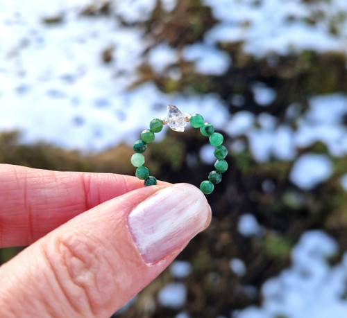 Diamant Pakimer*verdit*jihoafrický nefrit*prsten — foto 3