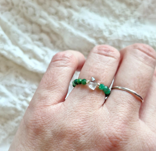Diamant Pakimer*verdit*jihoafrický nefrit*prsten — foto 2