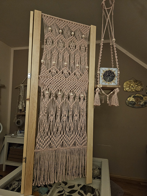 Autorský boho macrame paravan 2 díly — foto 4