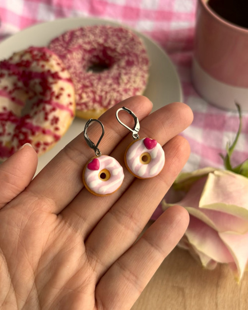 Donuty se srdíčkem (visací náušnice) — foto 3