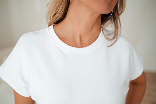 Dámské crop top tričko - bílé — foto 3