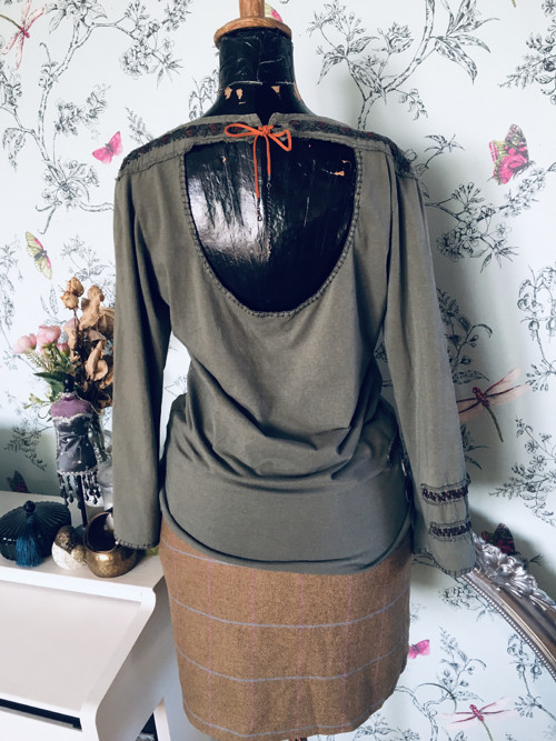 Boho top halenka olivová — foto 5