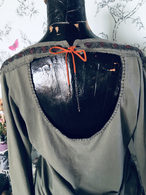 Boho top halenka olivová — foto 6