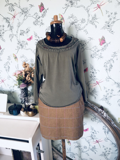 Boho top halenka olivová — foto 2