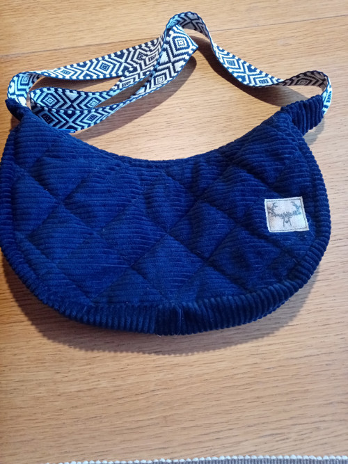 Kabelka manšestrová modrá — foto 2