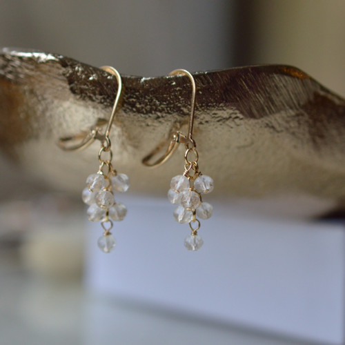 Křišťálky, náušnice gold filled — foto 3