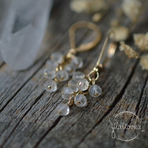 Křišťálky, náušnice gold filled — foto 2