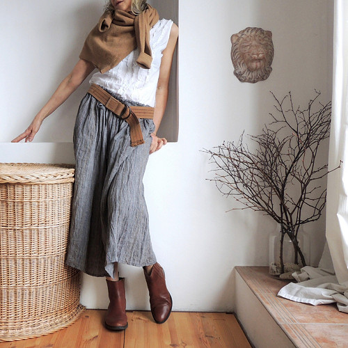 KAIA Ista Graphite - sukně len — foto 2