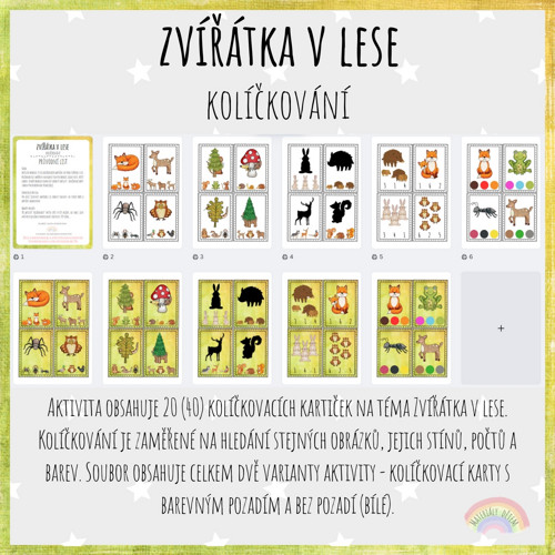 Zvířátka v lese, kolíčkování — foto 2