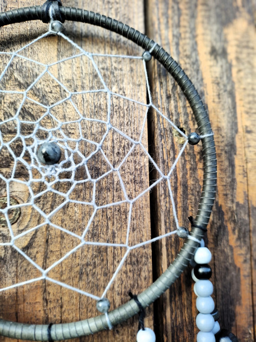 Lapač snů-authentic-12 cm - šedý s labradority — foto 3