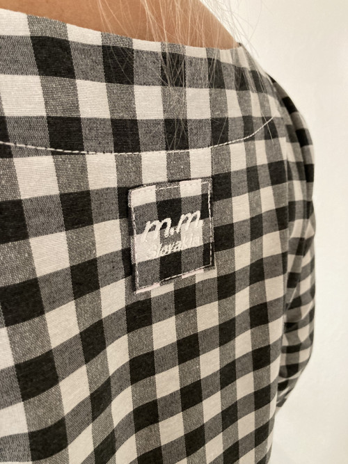 GINGham Boho šaty /bavlna/ šedo-biele — foto 6