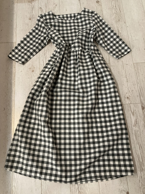 GINGham Boho šaty /bavlna/ šedo-biele — foto 4