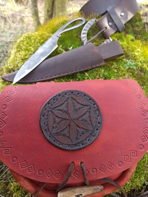 Historický set - brašna, opasek, nůž — foto 3