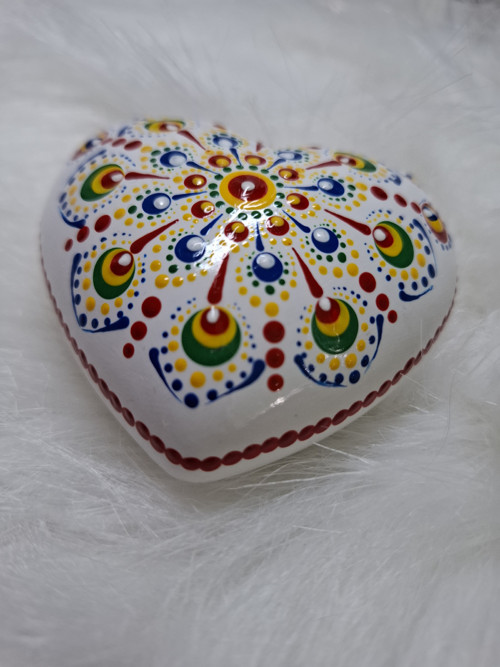 Srdce malovaný kámen, mandala — foto 2