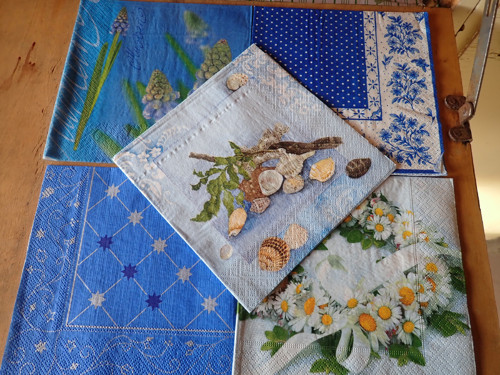 Ubrousky na decoupage - modrá sada — foto 2