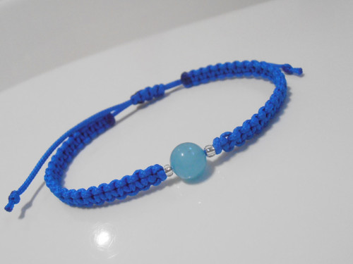*Amazonit Aqua* - modrý drhaný náramek s minerálem — foto 4