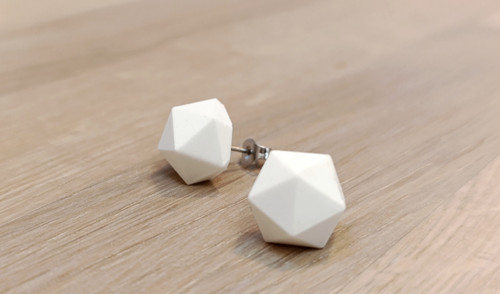 Náušnice polygon White — foto 2