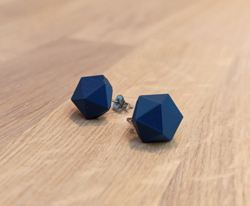 Náušnice polygon Navy — foto 2