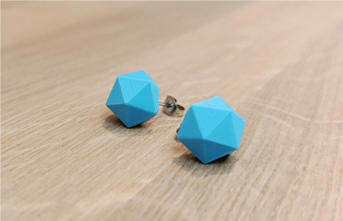 Náušnice polygon Blue — foto 2