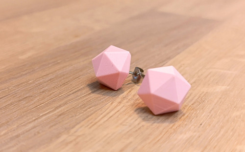 Náušnice polygon Pink — foto 2