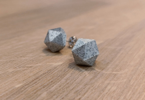 Náušnice polygon Mramor grey — foto 2