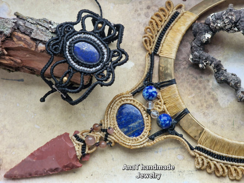 Macramé náramek s lapis lazuli — foto 5