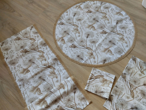 Ubrus na stůl průměr 80 cm, pampelišky — foto 2
