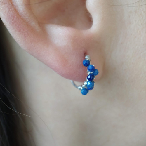 Stříbrné náušnice s lazulitem — foto 4