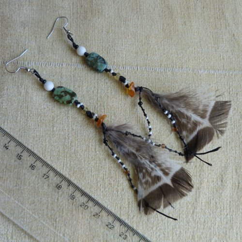 Náušnice Šamanky Tyrkysové — foto 2