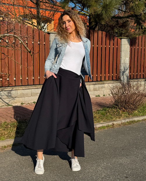 Zavinovací sukně černá — foto 5