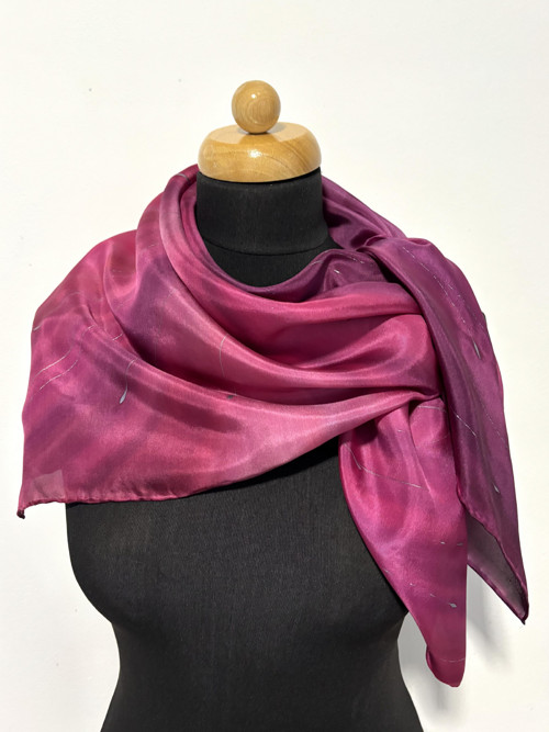 Hedvábný šátek - Magenta — foto 2