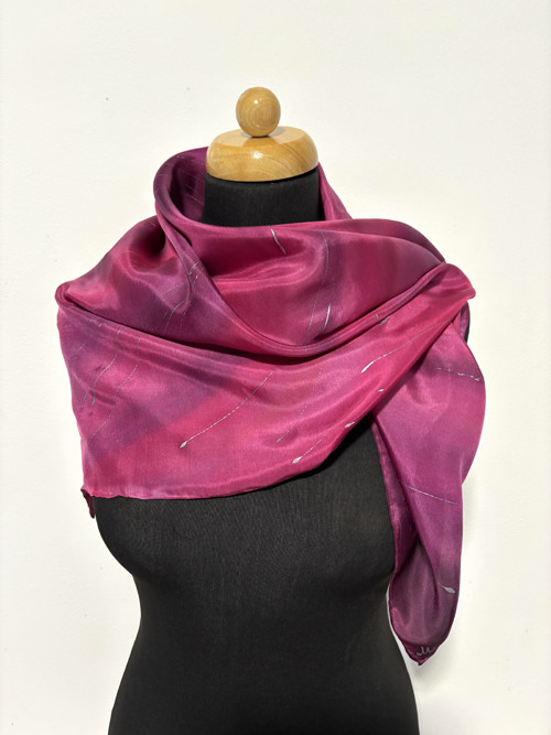 Hedvábný šátek - Magenta — foto 3
