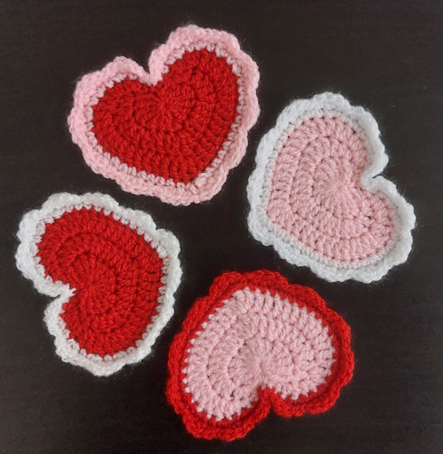 Set 4 podtácků - srdíčka — foto 2