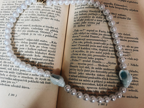 Mušličky - perlový choker náhrdelník — foto 2