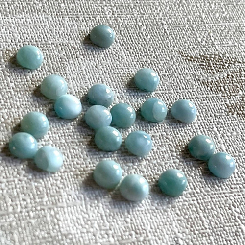 Larimar kabošon kruh / 5mm — foto 5