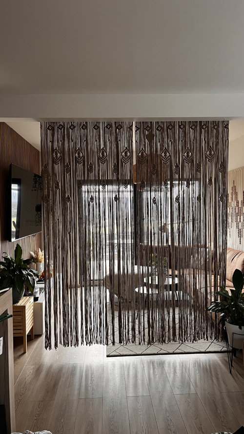 Macrame závěs 90x250cm písková — foto 4