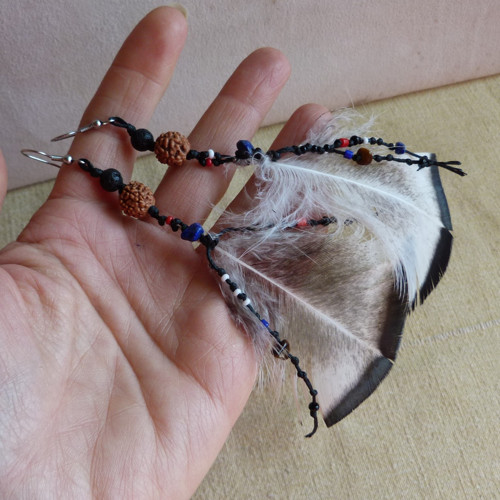 Náušnice Šamanky Rudraksha — foto 5