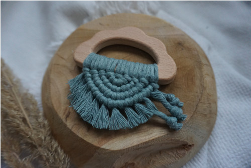 Macramé kousátko - Modrozelený mráček — foto 2