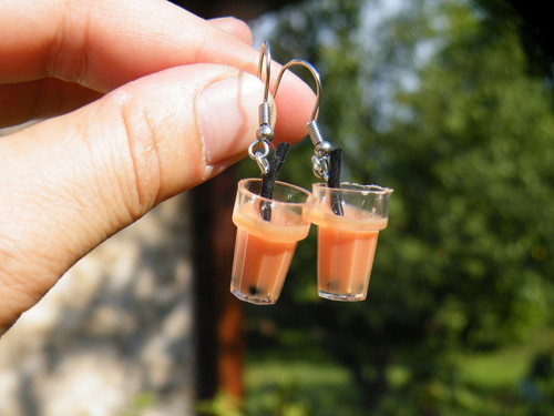 Náušnice ocel * drink - hnědé tmavší — foto 2
