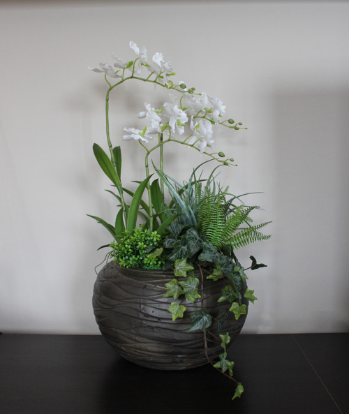Velká keramická koule s orchidejemi — foto 5